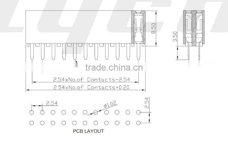 Pitch 2.54mm dual row Female Header