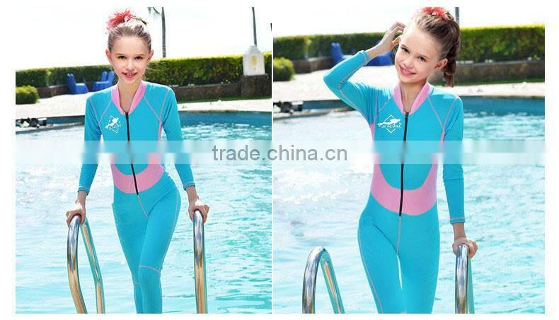long sleeve Blue diving Rash guard women's Blue full Bikini women's Blue wetsuit for diving