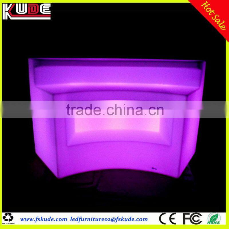 modern illuminated LED curved bar counter for circle round bar table