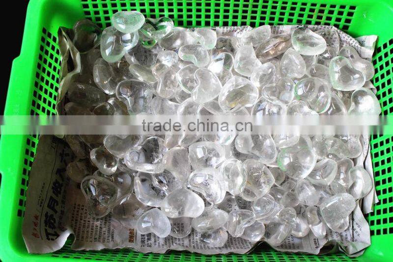 Romantic Quartz polished clear crystal Hearts for wedding