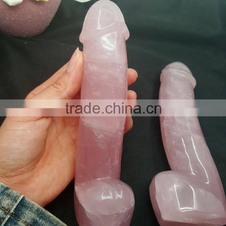 Natural Polished Roze Quartz Crystal Dildos for Women Masturbation
