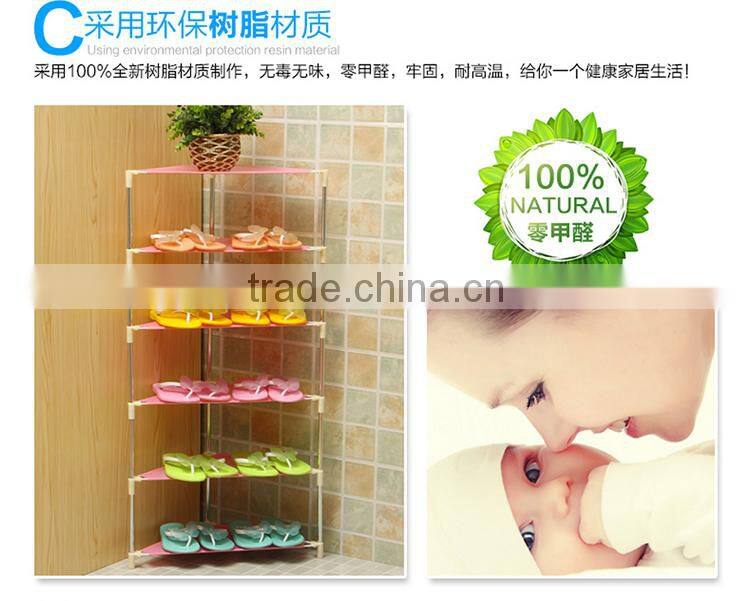 Simple corner plastic storage shoe rack