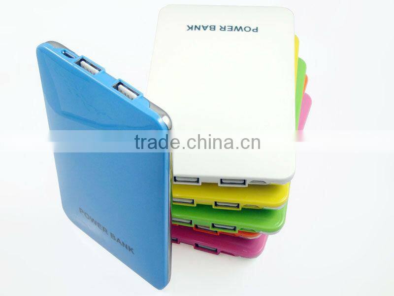universal factory dual USB Touch Power Bank 6500MAH for iphone/Samsung galaxy