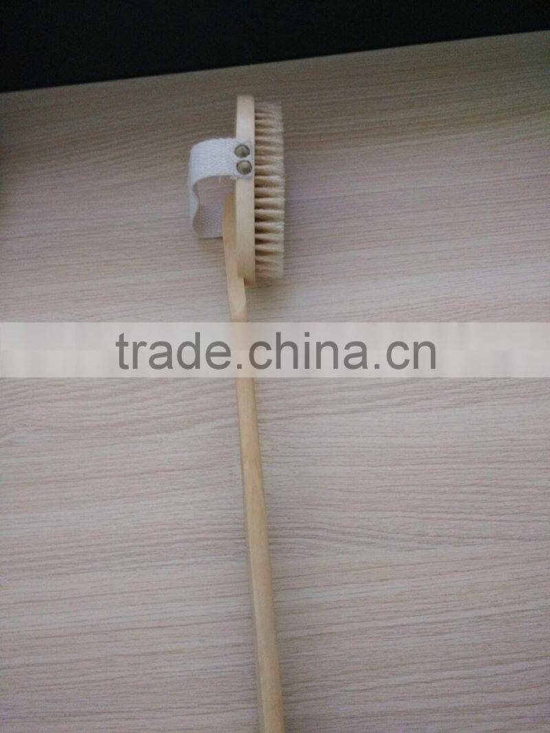 Wooden shower body brush with board bristle