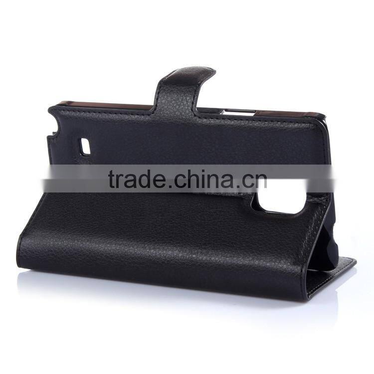 Hot Selling Ultra Thin Lichee PU Leather Case Wallet Folio Flip Cover for Samsung GALAXY Note 4