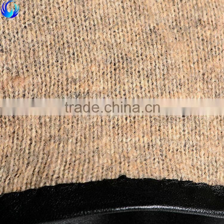 2016 custom ladies wool lined black sheepskin long leather gloves