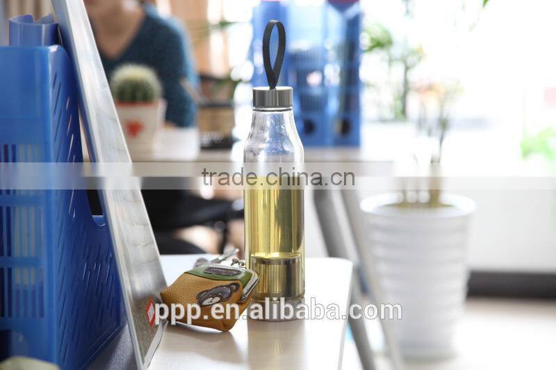 550ml unbreakable glass water bottle/ fruit infuser bottle/ borosilicate glass water bottle