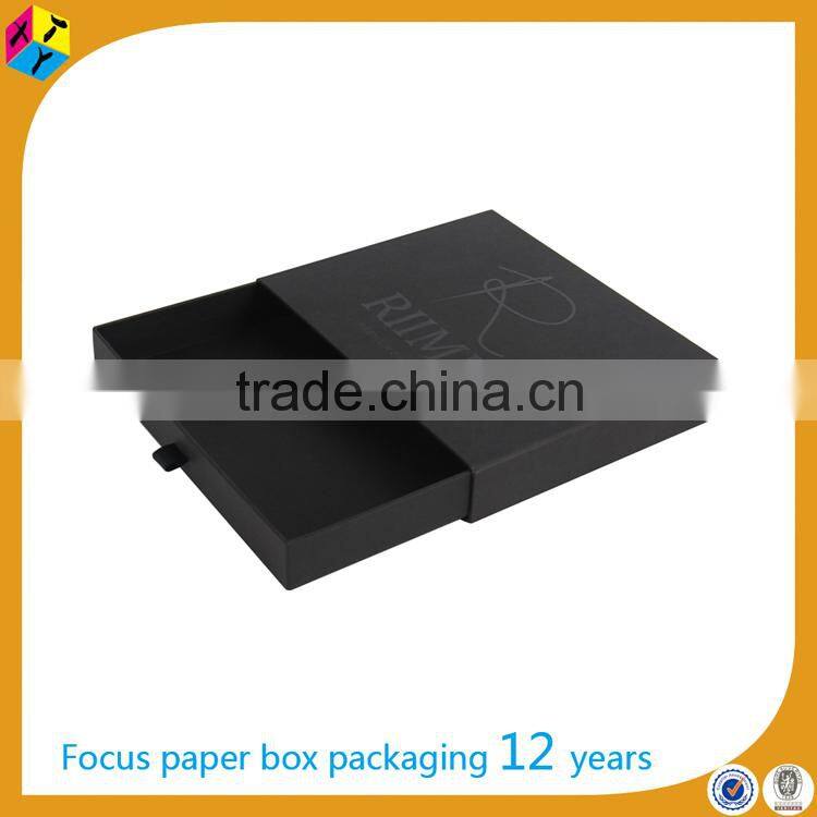 Custom logo UV black paper drawer t shirt box paypal