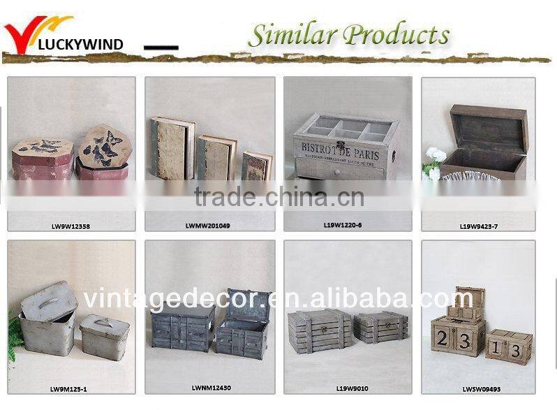 Shabby chic well-design wood box set 3 legs