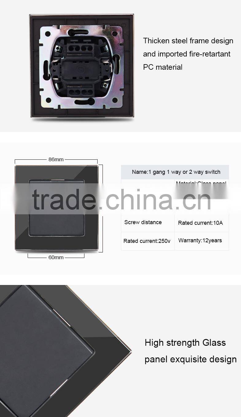 European standard 1 single gang electrical lighting switch