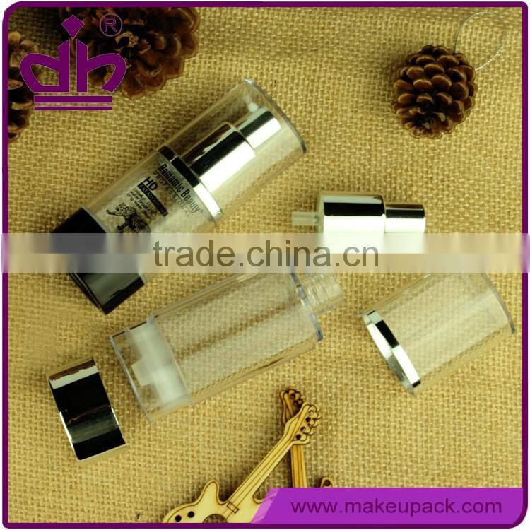 Shantou factory 20ml plastic pump airless bottle silver