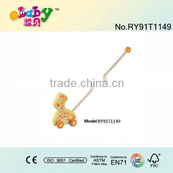 wooden duck push along toy