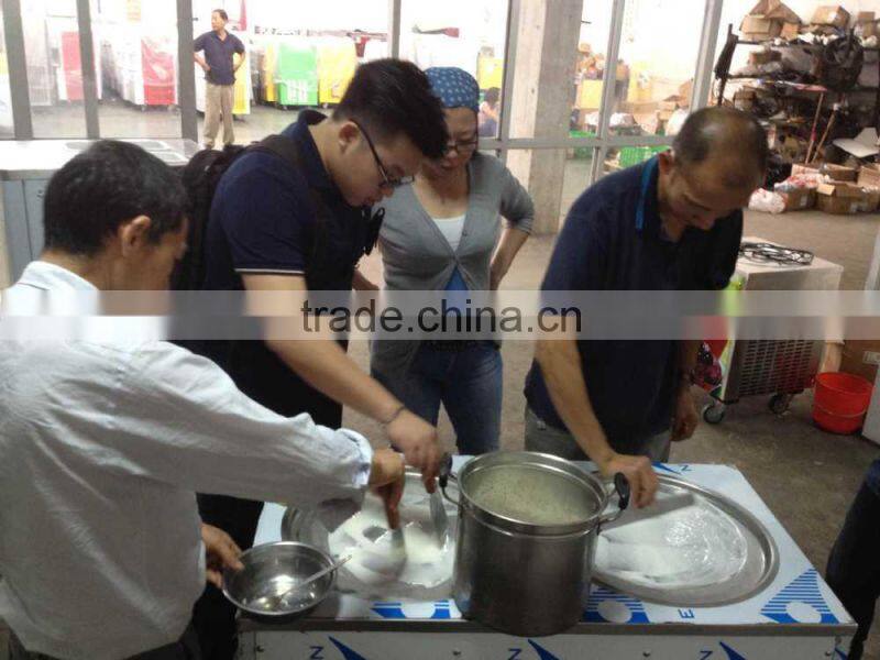 Frozen yogurt fruit ice cream rolls making machine with real fruit