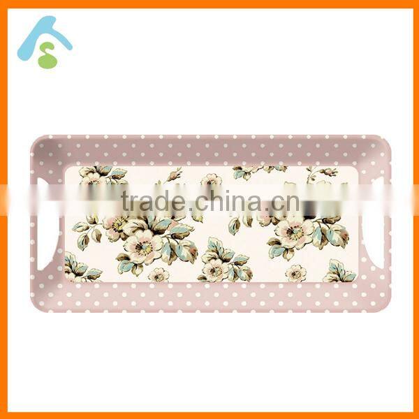 custom melamine serving tray with handles