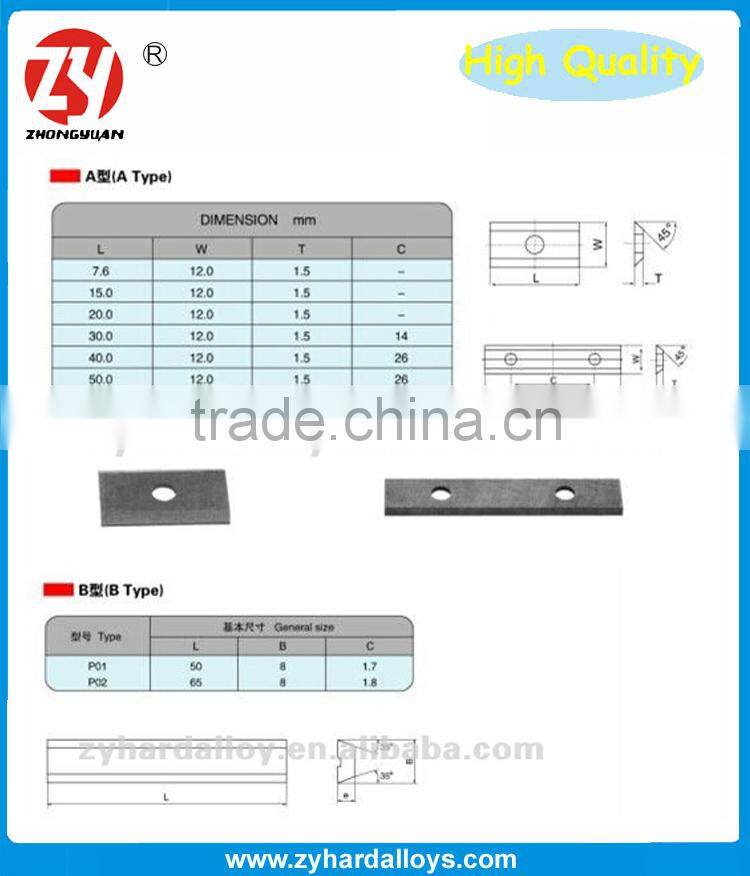 P30 K10 tungsten carbide wood planer cutter head