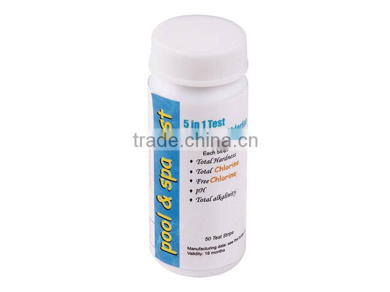 2015 Poolstar pool multipurpose test strips , ph cl test strips pool, 5 in 1 strip test