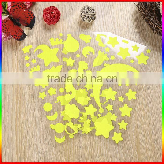 red flower and heart shape fluorescence paper sticker