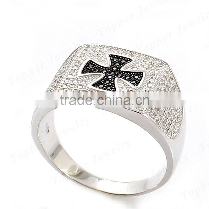 Factory direct sale 925 sterling silver jewelry micro setting men ring