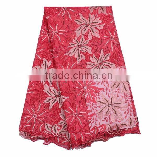 2016 Haniye african Latest embroidery tulle lace fabric nigeria French net lace fabric for dresses/NYN69