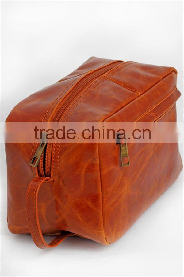 Boshiho Customized Logo Leather Wash Bag