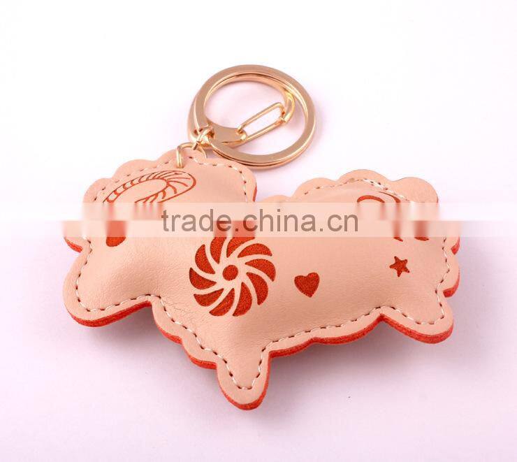 Wholesale 2015 sheep animals leather keychain