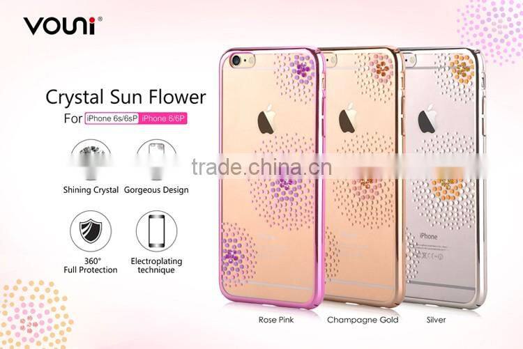 2017 Cell Phone Trending Products Crystal Electroplating PC Back Cases Cover For Iphone 6 6S 6 Plus