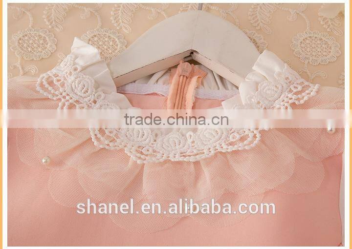 hot sale girls cotton lace collar dress 2015 new ruffle princess dress