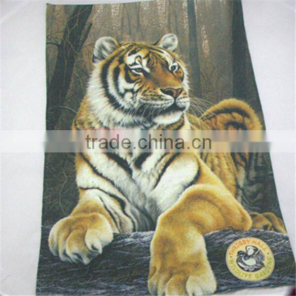 Tiger beach towel 100% microfiber reactive printed beach towel