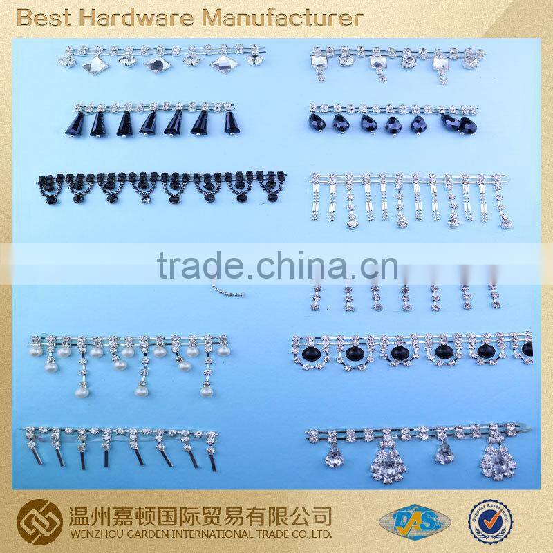 Tassel drop rhinestone cup chain for shoes, bags decoration