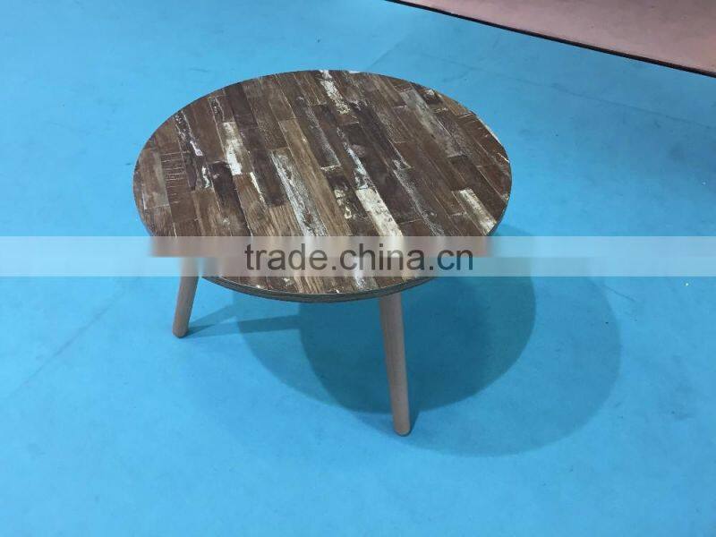 melamine round wooden coffee table