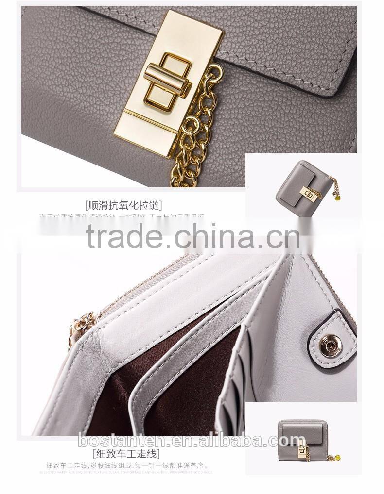 customized hasp open wallet women genuine leather coin hand purse