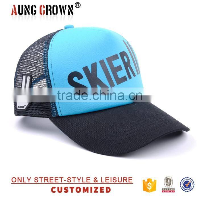 Custom wholesale flat brim cheap trucker cap printing