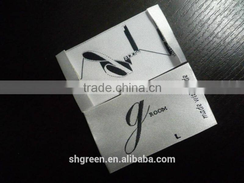 high definition soft damask woven labels,weaving letters design tags