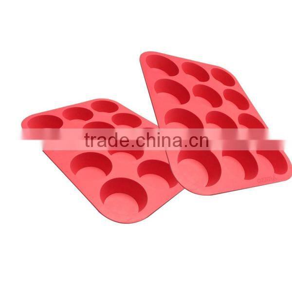 12 cup silicone muffin pan,silicone collapsible pan,silicone muffin top pan