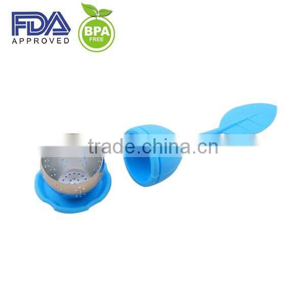 Colorful Silicone Leaf Tea Ball Make Tea Bag Filter Creative Stainless Steel Insulation Tea Infuser Spice Filter Diffuser