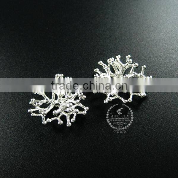 25*25mm silver plated brass coral branch pendant charm DIY supplies 1820279