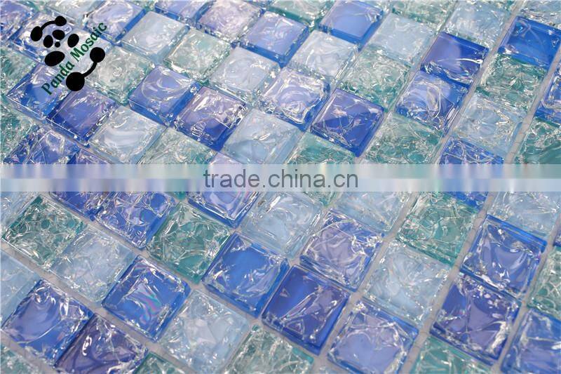 SMS14 300x300mm mosaic Blue crystal glass mosaic for swimming pool tile