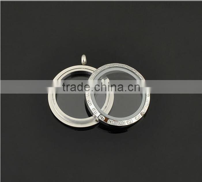 New arrival stainless steel waterproof pendant locket,screw engraved triangle floating
