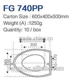 Plastic Hinge White Decrative Soft Closing Function WC Seat Cover