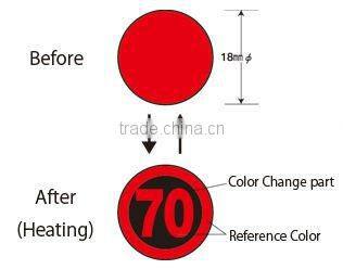 Color changing adhesive thermo label / Reversible