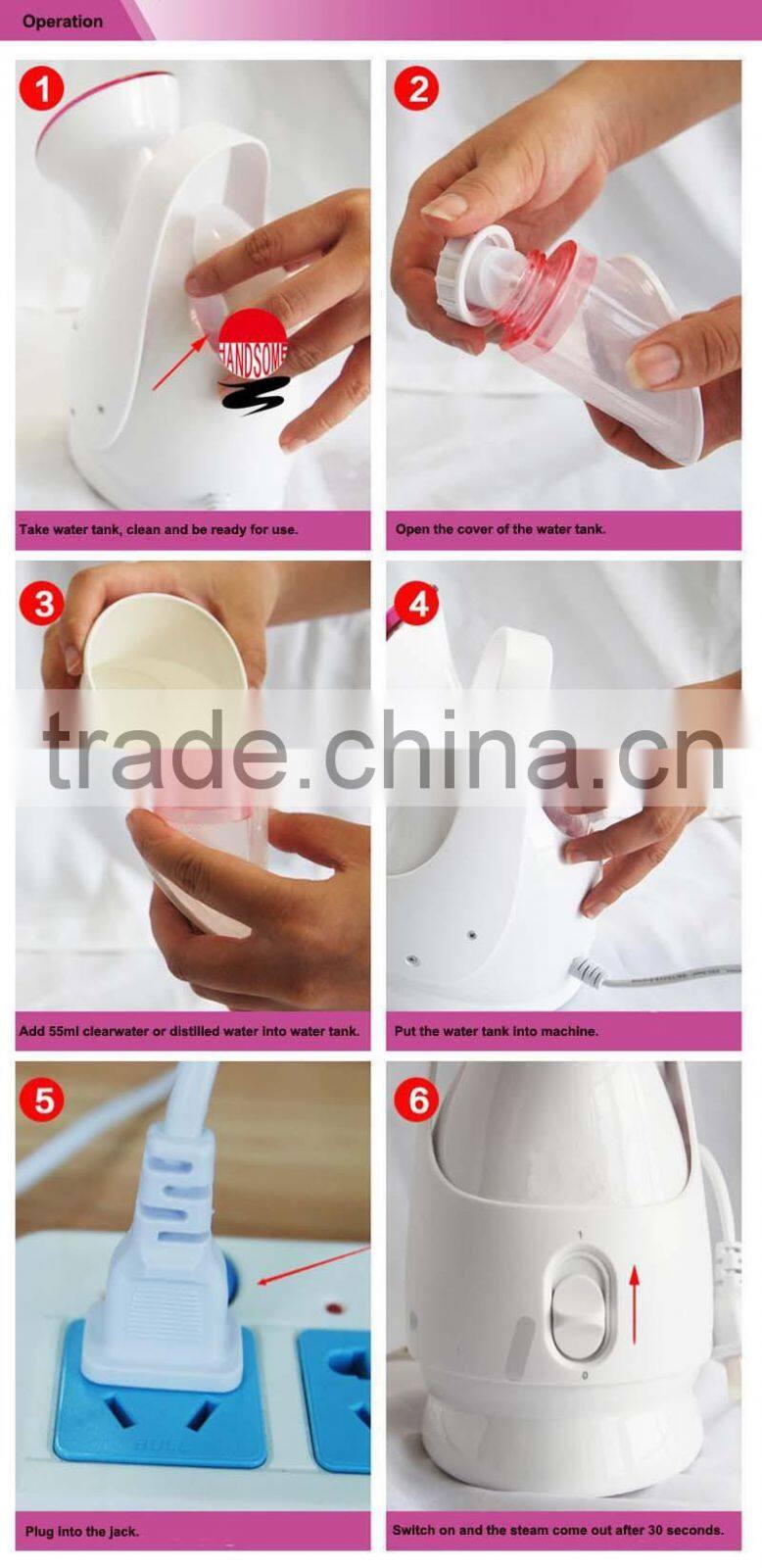 2015 magic beauty equipment portable 2 in 1 facial steamer