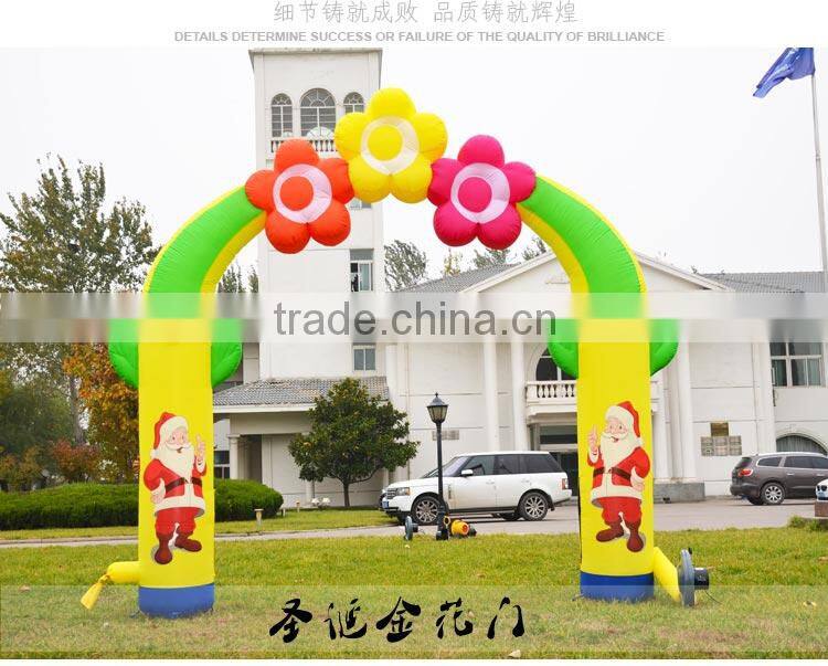 2015 Wholesale new design santa inflatable arch for christmas