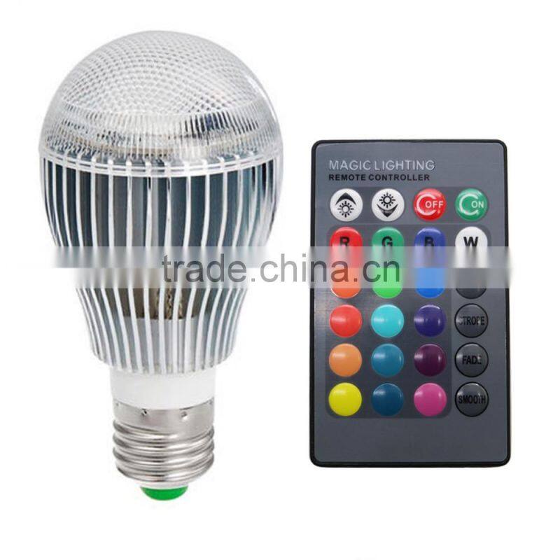 New Products 9W Led Bulb e27 Led Light Color LED RGB Magic Led Bulb With Wireless Remote