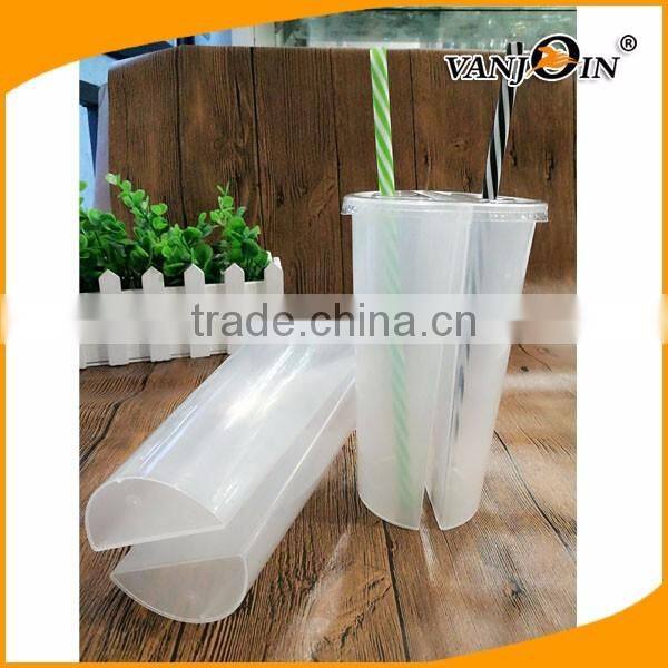 Resable Popular Cheap 24oz Plastic Straw Cup with Plastic Lids