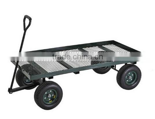 Green Heavy Duty Steel Flat Wagon