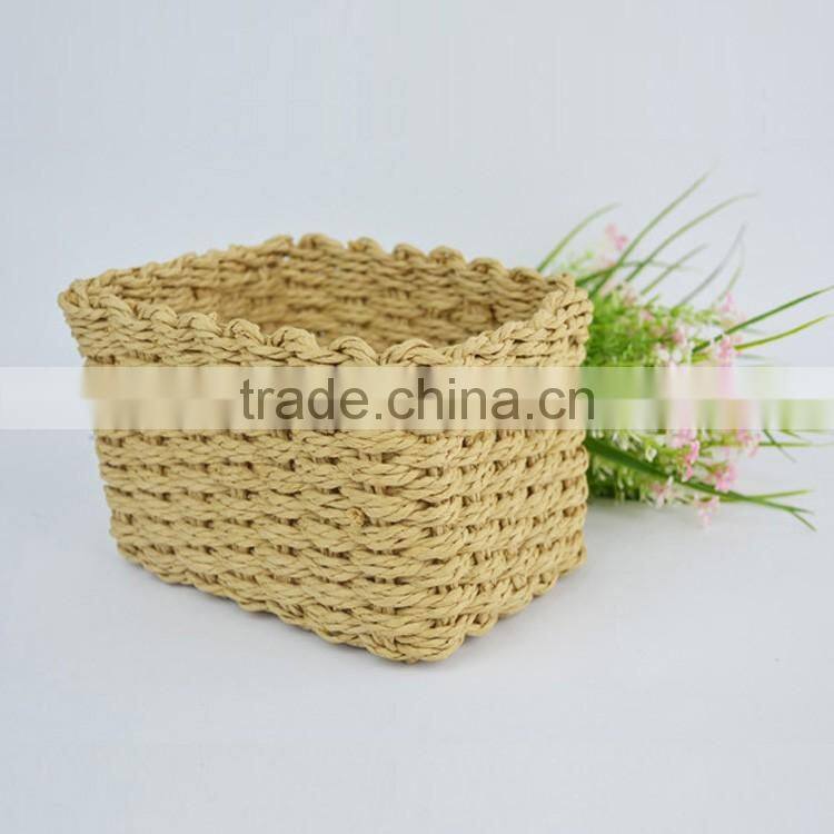 Home decoration recyclable paper rope handcraft flower gift basket