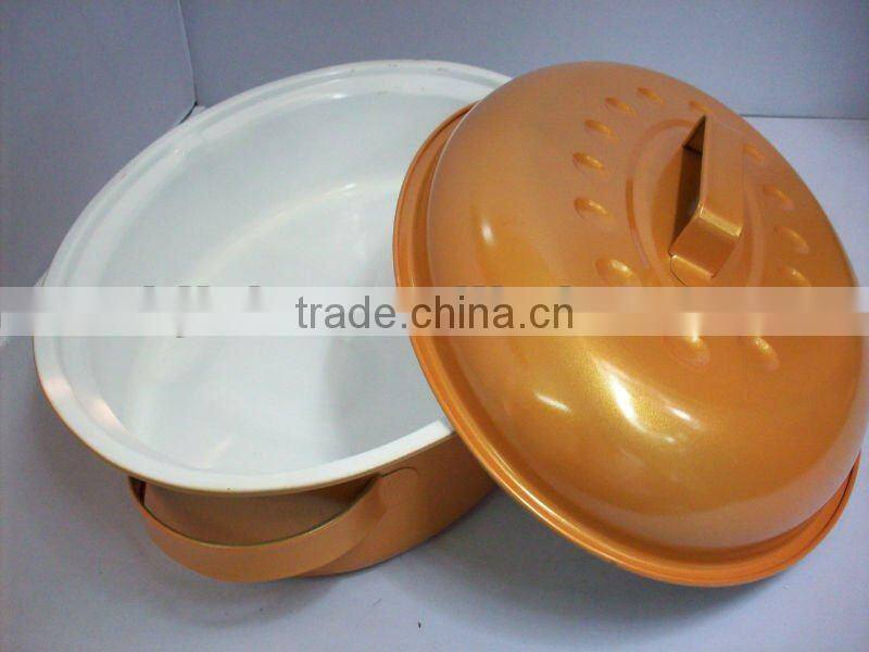 Best Kitchen Tool Oval Enamel Microwave Baking Pan With Lid