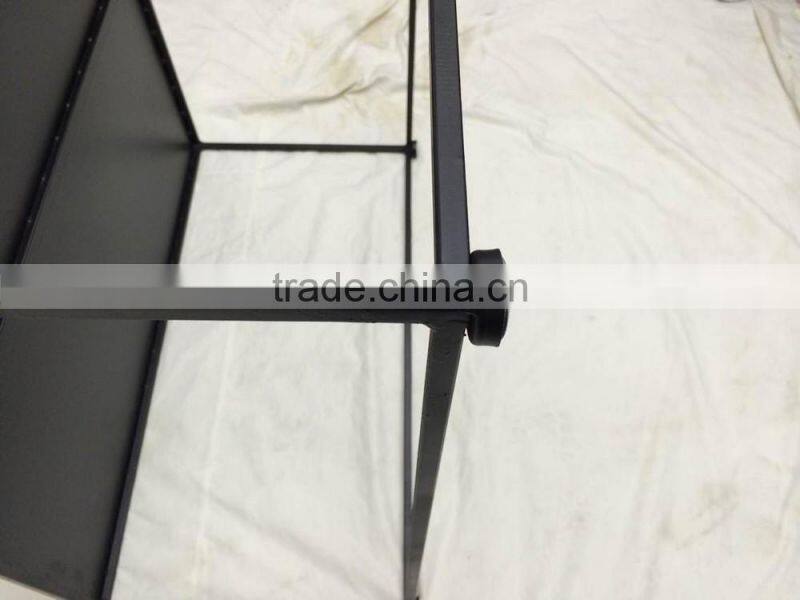 Cheap modern carrara white marble top black steel coffee table