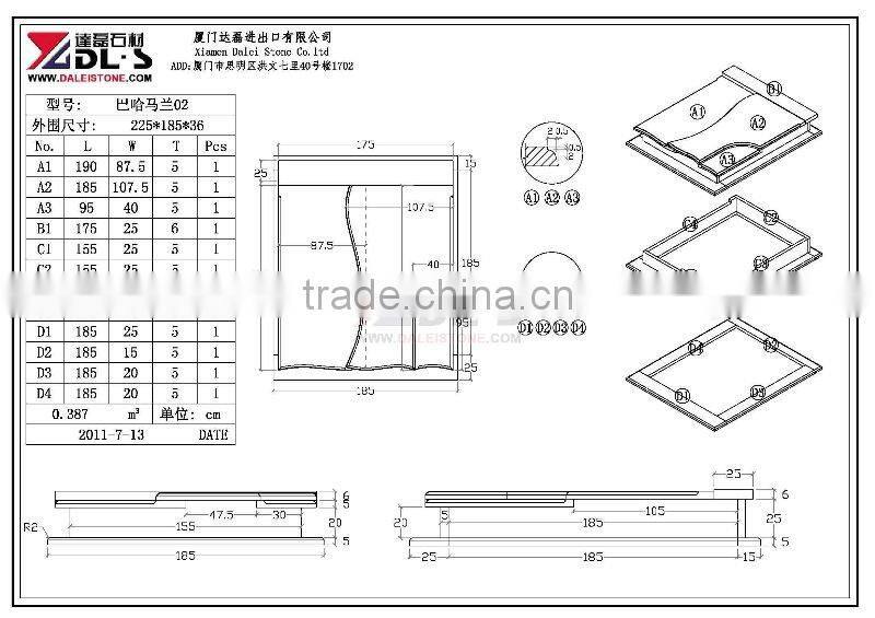 American Style Dark grey tombstone cross
