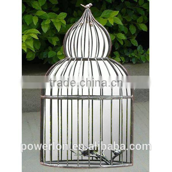 POWERLON Black Ornate Garden Iron Window Mirror Outdoor Furniture